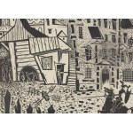 Stefan Rassalski (1910, Symonów - 1972, Varsovie), « Don Quichotte patrouille dans la ville »