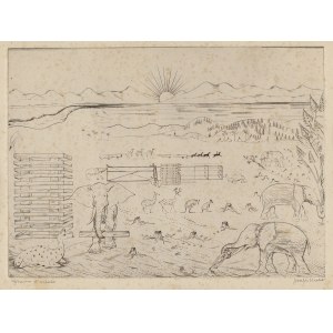 Joseph Hecht (1891 Łódź – 1952 Paris), „Der Bau der Arche“ aus der Serie „Die Arche Noah“, 1926