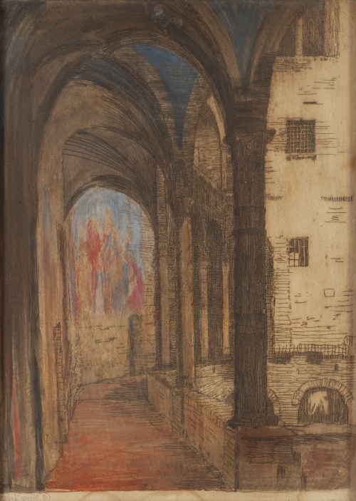 Feliks Jabłczyński (1865 Warszawa - 1928 Warszawa), Renesansowy zaułek , 1910