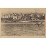 Adam Grabowski (1875 - 1940 ), Panorama Krakowskiego Przedmieścia i Zamku Królewskiego od strony Wisły, 1921