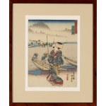 Utagawa Kunisada (1786 - 1864 ), Mitsuke z serii 53 stacje drogi Tokaido, około 1838