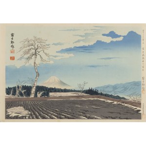 Tokuriki Tomikichirō (1902–2000), „Blick auf den Fuji vom Fujimi-Plateau“ aus der Serie „36 Ansichten des Fuji“