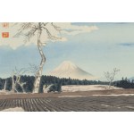 Tokuriki Tomikichirō (1902–2000), „Blick auf den Fuji vom Fujimi-Plateau“ aus der Serie „36 Ansichten des Fuji“