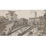 Giovanni Battista Piranesi (1720, Mogliano Veneto - 1778, Rome), « Vue du Capitole romain avec l'escalier menant à l'église d'Araceli », tirée de la série « Vues de Rome », vers 1757