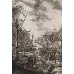 Giovanni Battista Piranesi (1720, Mogliano Veneto - 1778, Rome), « Veduta del Porto di Ripa Grande » tirée de la série « Vedute di Roma », vers 1753
