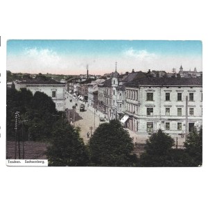 Postcard - TESCHEN. Sachsenberg - CIESZYN. Saska Kępa (Saska Góra), 1913
