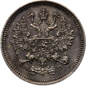 Rosja, Mikołaj I, 10 kopiejek 1862 MI, Petersburg, piękne