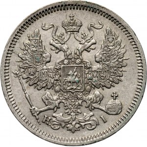 Rosja, Aleksander II, 20 kopiejek 1866 HI, Petersburg