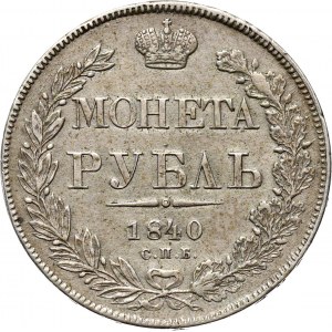 Rosja, Mikołaj I, 1 rubel 1840 HG, Petersburg