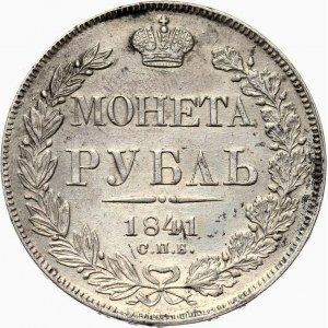 Rosja, Mikołaj I, 1 rubel 1841 HG, Petersburg, ładny
