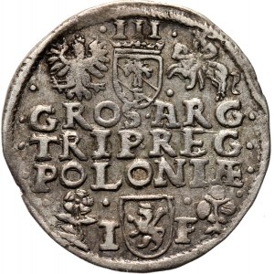 Zygmunt III Waza, trojak 1596, Wschowa, z kropką po roku, nie notowany u Igera!