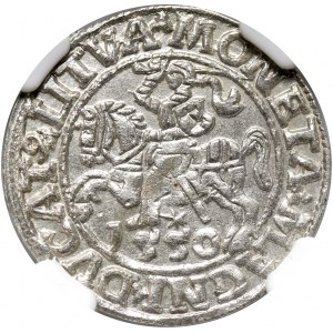 Zygmunt II August, półgrosz 1550, Wilno, NGC MS63