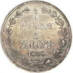 Mikołaj I, 3/4 rubla/5 złotych 1838 MW, Warszawa, REWELACYJNE!!