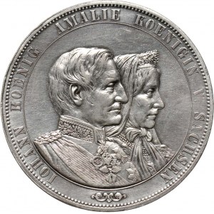 Niemcy, Saksonia, Johann i Amelia, 2 talary 1872 B, Hannower, ładne