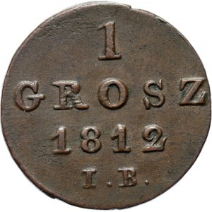 Księstwo Warszawskie, 1 grosz 1812 I.B., Warszawa, piękny