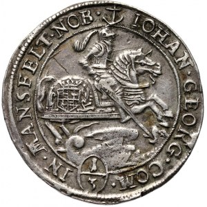 Niemcy, Mansfeld, Johann Georg, 1/3 talara 1669, rzadszy typ monety