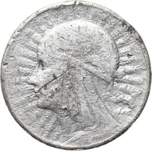 Polska, II RP, 5 złotych 1932, falsyfikat z epoki, szary metal