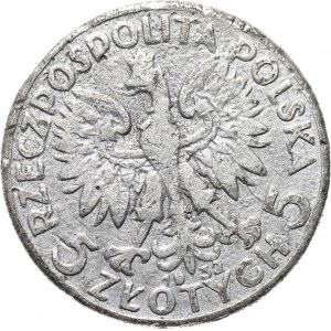 Polska, II RP, 5 złotych 1932, falsyfikat z epoki, szary metal