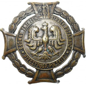 Polska, II RP, odznaka strażacka, GZSP Rzeczpospolitej Polskiej - stopień III, sygnowana nakrętka