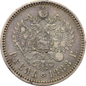 Rosja, Aleksander III, 1 rubel 1888, Petersburg, ładny