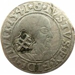 Gdańsk, grosz pruski Alberta 1541 z KONTRMARKĄ GDAŃSKA z roku 1577, RZADKOŚĆ