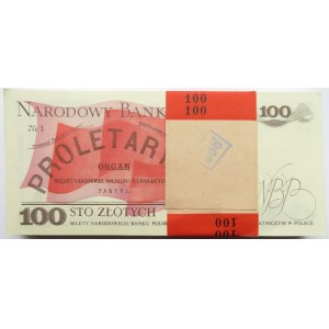 Polska, PRL, paczka bankowa 100 złotych 1986, seria SE