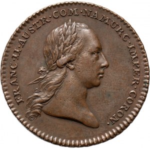 Austria, Franciszek II, żeton koronacji na króla Czech w 1792 roku, wersja w brązie