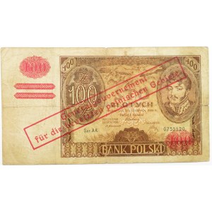 Polska, Generalna Gubernia, 100 złotych 1932, seria AK, fałszywy nadruk