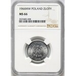 Polska, PRL, 1 złoty 1966, NGC MS66, rewelacyjny egzemplarz