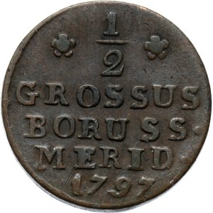 Prusy Południowe, 1/2 grosza 1797 B, Wrocław, ładne