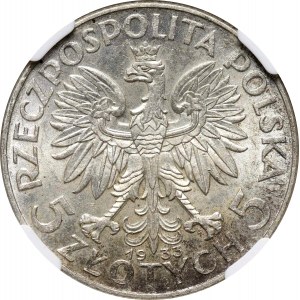 Polska, II RP, Kobieta, 5 złotych 1933, Warszawa, NGC MS62, piękne!