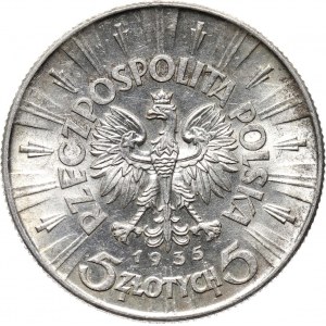 Polska, II RP, Józef Piłsudski, 5 złotych 1935, UNC