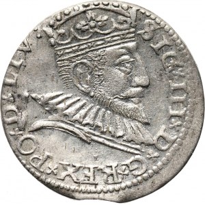 Zygmunt III Waza, trojak 1593, Ryga, odmiana z rozetami między D G