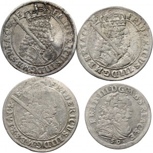 Niemcy, Prusy, Fryderyk III, zestaw czterech monet 1699 SD, orty, szóstak, Królewiec