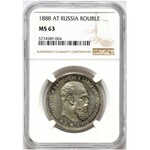 Rosja, Aleksander III, 1 rubel 1888, Petersburg, menniczy, NGC MS63!!!!
