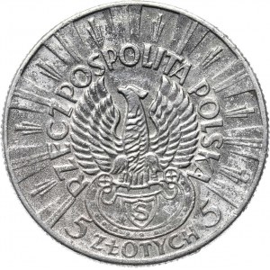 Polska, II RP, 5 złotych 1934 orzeł strzelecki, falsyfikat z epoki, szary metal srebrzony