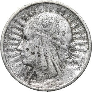 Polska, II RP, 2 złote 1934, falsyfikat z epoki, szary metal srebrzony