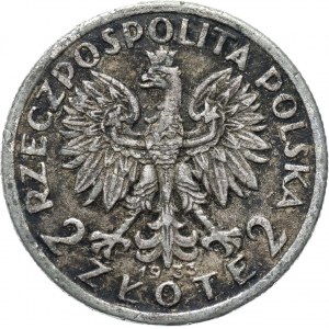 Polska, II RP, 2 złote 1933, falsyfikat z epoki, szary metal srebrzony