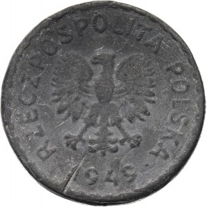 Polska, RP, 1 złoty 1949, ołów, falsyfikat z epoki