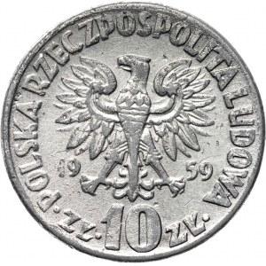 Polska, 10 złotych 1959, Mikołaj Kopernik, szary metal, falsyfikat z epoki