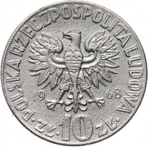 Polska, 10 złotych 1968, Mikołaj Kopernik, szary metal, falsyfikat z epoki