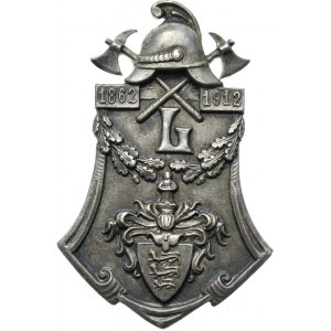 Estonia, odznaka Tallin Ochotnicza Straż Pożarna 1862-1912, srebro