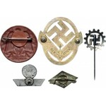 Niemcy (III Rzesza), zestaw 6 przypinek, odznak, znaczków, każda inna