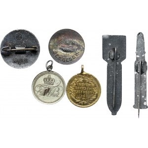 Niemcy, zestaw miniaturek, odznak, wpinek wojskowych, 6 sztuk