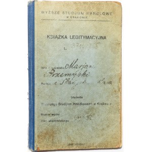 II RP, Studjum Handlowe w Krakowie, książka legitymacyjna studenta z 1931/32 roku