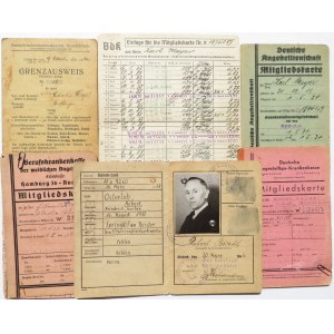 Niemcy, III Rzesza i Powojenne, zestaw różnych dokumentów