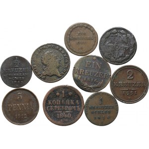 Europa, lot 9 miedzianych monet XVIII/XX wiek