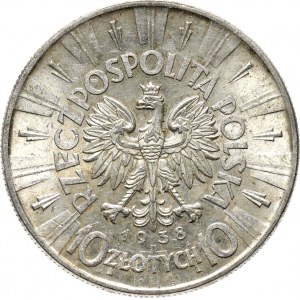 Polska, II RP, Józef Piłsudski, 10 złotych 1938, piękny