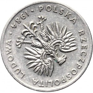 Polska, PRL, 20 złotych 1984, destrukt skrętka o 130 stopni