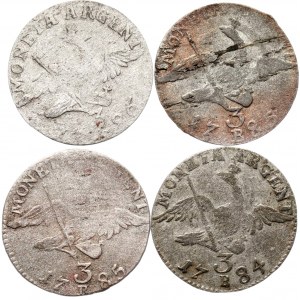 Prusy, Fryderyk, lot 3 grosze 1782-86 B, Wrocław